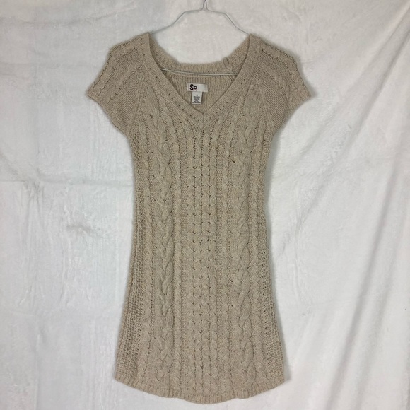 so medium beige cream knit sweater dress - Picture 12 of 14